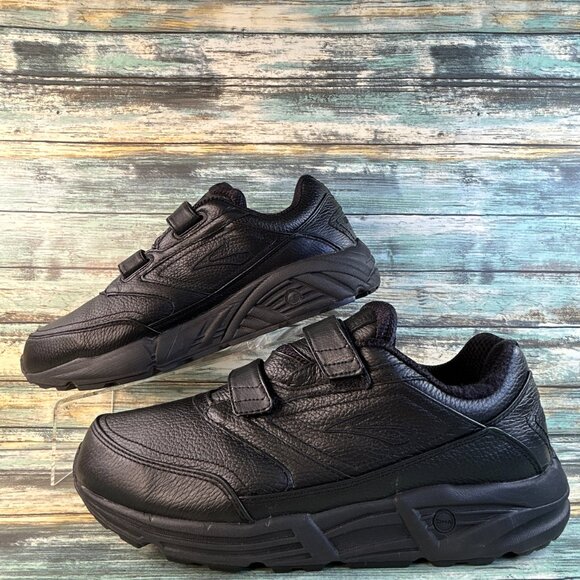 Brooks Addiction Walking Shoes Mens 13 Black Leather Hook & Loop Casual Sneaker main image 10